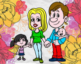 Dibujo Familia feliz pintado por abh