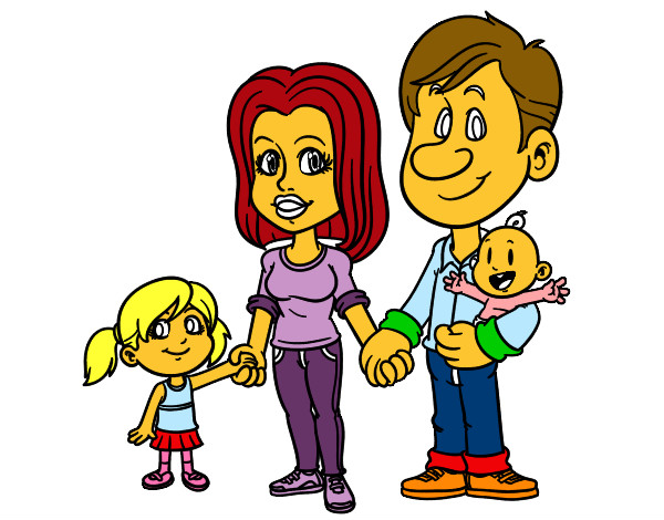 Dibujo Familia feliz pintado por diezomente