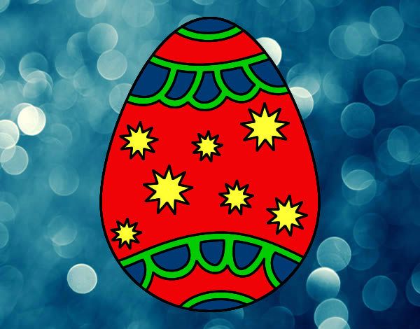 Dibujo Huevo con estrellas pintado por Fedee