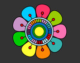 Dibujo Mandala en forma de flor pintado por Fina75