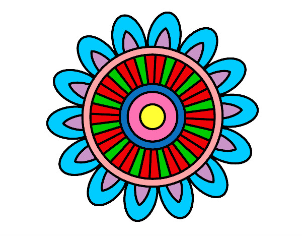 Dibujo Mandala solar pintado por madreselva