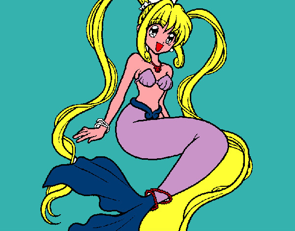Dibujo Sirena con perlas pintado por Natalia9