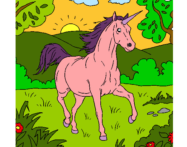 Dibujo Unicornio corriendo pintado por tanzah