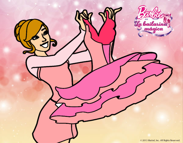 Dibujo Barbie y su vestido de ballet pintado por Valeciitha