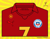 Dibujo Camiseta del mundial de fútbol 2014 de Chile pintado por daniel1122