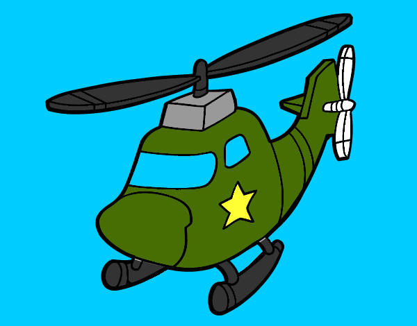 Dibujo Helicóptero con una estrella pintado por leiber