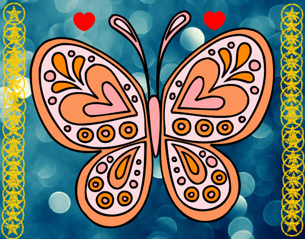 Dibujo Mandala mariposa pintado por Valeciitha