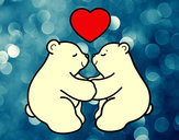 Dibujo Osos polares enamorados pintado por lauradani