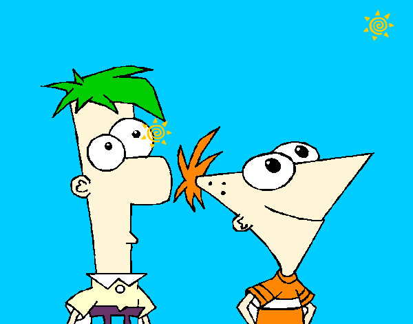 Dibujo Phineas y Ferb pintado por yazminmim