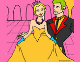 Dibujo Princesa y príncipe en el baile pintado por Lujitaa