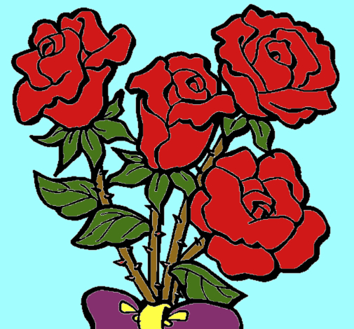 Dibujo Ramo de rosas pintado por erickbauti