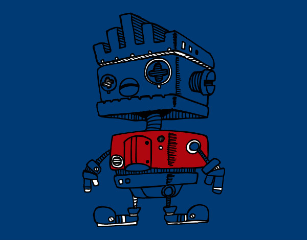Dibujo Robot con cresta pintado por SantiagoC