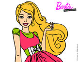 Dibujo Barbie con su vestido con lazo pintado por asuncion11