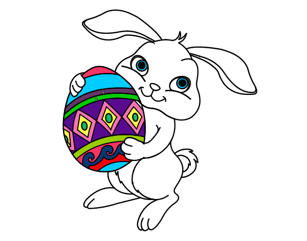 Dibujo Conejo con huevo de pascua pintado por Belieber12