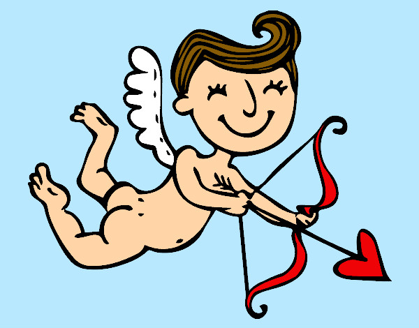 Dibujo Cupido contento con flecha pintado por Kamilit