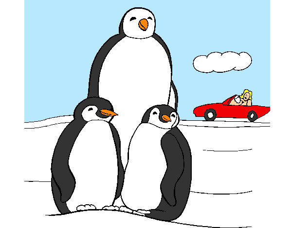 Dibujo Familia pingüino pintado por mimy-kawai