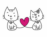 Dibujo Gatos enamorados pintado por Marienrm