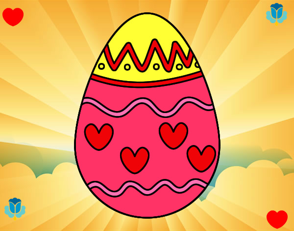 Dibujo Huevo con corazones pintado por HCCE
