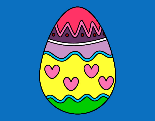 Dibujo Huevo con corazones pintado por mis7amores