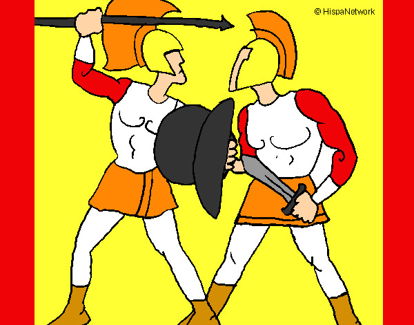 Dibujo Lucha de gladiadores pintado por HCCE