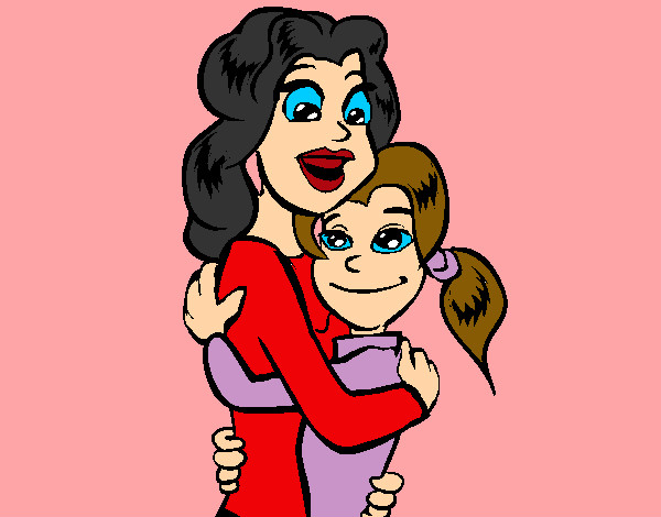 Dibujo Madre e hija abrazadas pintado por angie1235