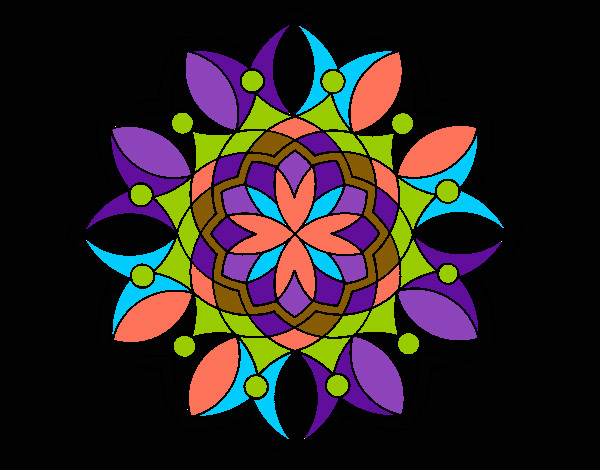 Dibujo Mandala 3 pintado por blanca