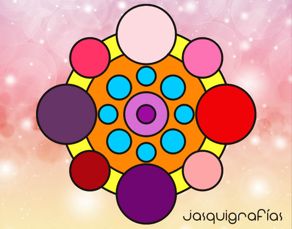 Dibujo Mandala con redondas pintado por abizura