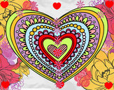 Dibujo Mandala corazón pintado por Carla07