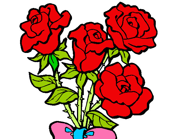 Dibujo Ramo de rosas pintado por elvira99