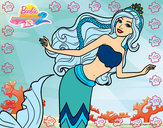 Dibujo Sirena nadando pintado por MelinaAbby
