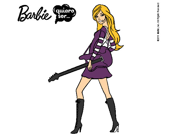 Dibujo Barbie la rockera pintado por gatitos3