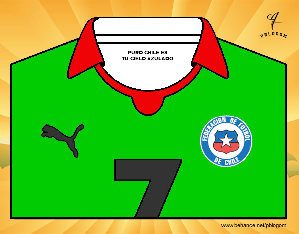 Dibujo Camiseta del mundial de fútbol 2014 de Chile pintado por Ander2015