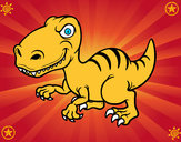 Dibujo Dinosaurio velociraptor pintado por familia51