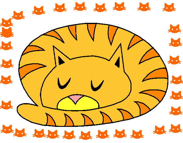 Dibujo Gato durmiendo pintado por estefani1