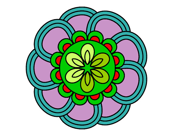 Dibujo Mandala de pétalos pintado por ester2