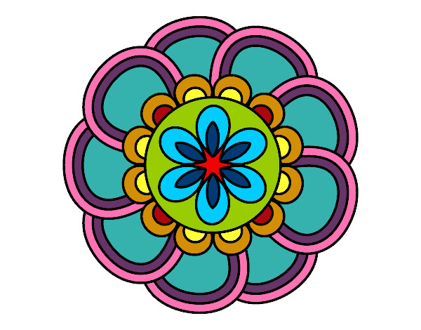 Dibujo Mandala de pétalos pintado por guribe
