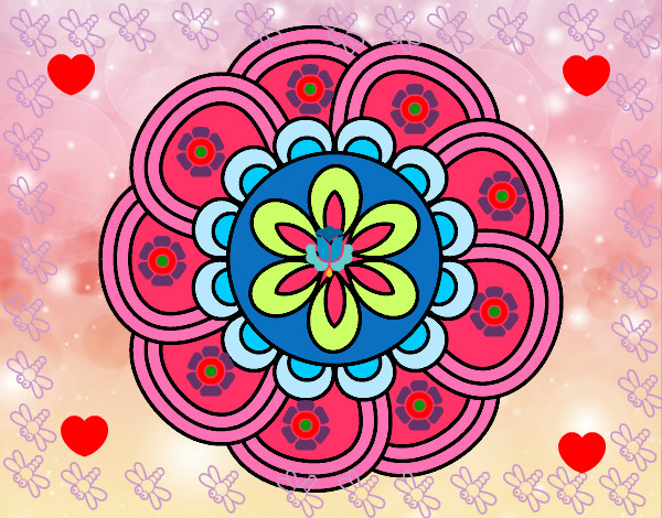 Dibujo Mandala de pétalos pintado por luyahim 