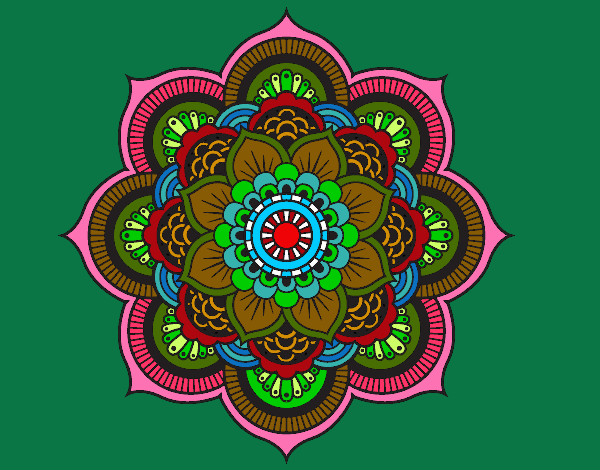 Dibujo Mandala flor oriental pintado por AllukaZ