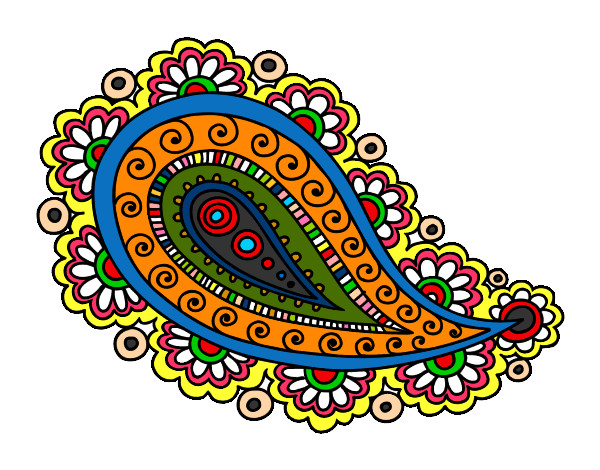 Dibujo Mandala lágrima pintado por guribe