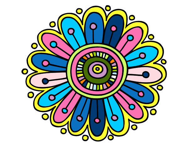 Dibujo Mandala margarita pintado por irenelz