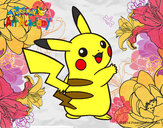 Dibujo Pikachu de espaldas pintado por caro44
