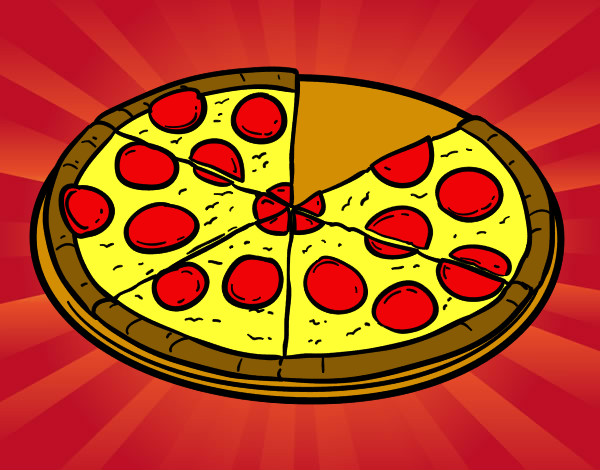 Dibujo Pizza de pepperoni pintado por junailizon