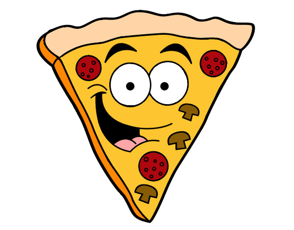 Dibujo Pizza feliz pintado por milexis