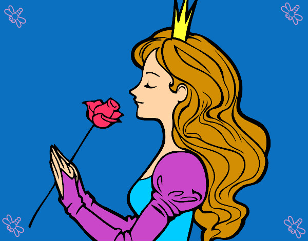 Dibujo Princesa y rosa pintado por martinezna