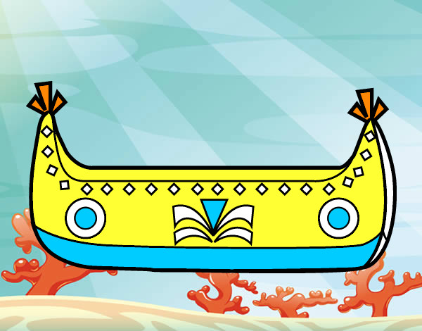 Dibujo Barco de indios pintado por estrellax