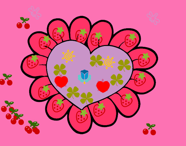 Dibujo Corazón flor pintado por LUCIARC
