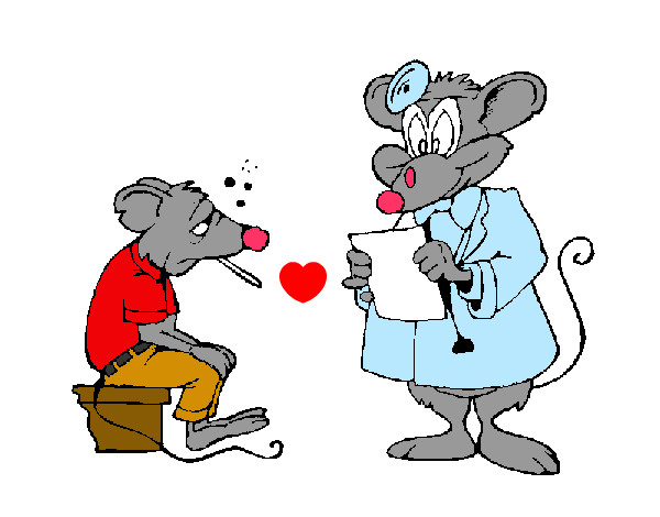 Dibujo Doctor y paciente ratón pintado por miapp
