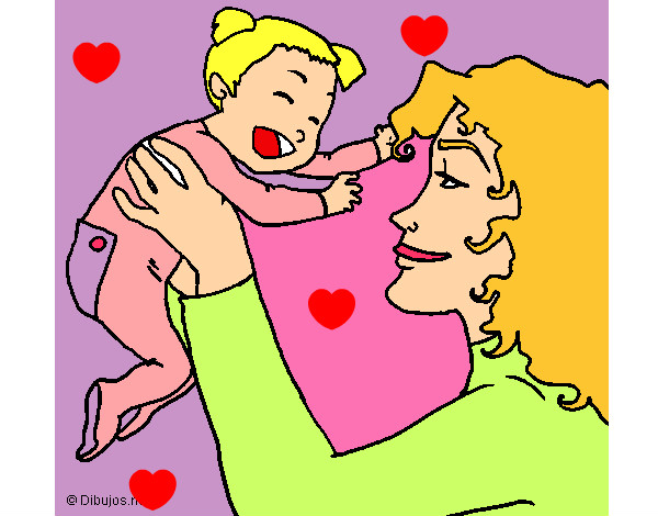 Dibujo Madre con su bebe 1 pintado por gery02