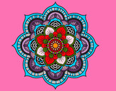 Dibujo Mandala flor oriental pintado por anasam