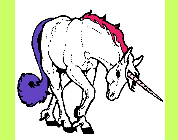 Dibujo Unicornio bravo pintado por occa01